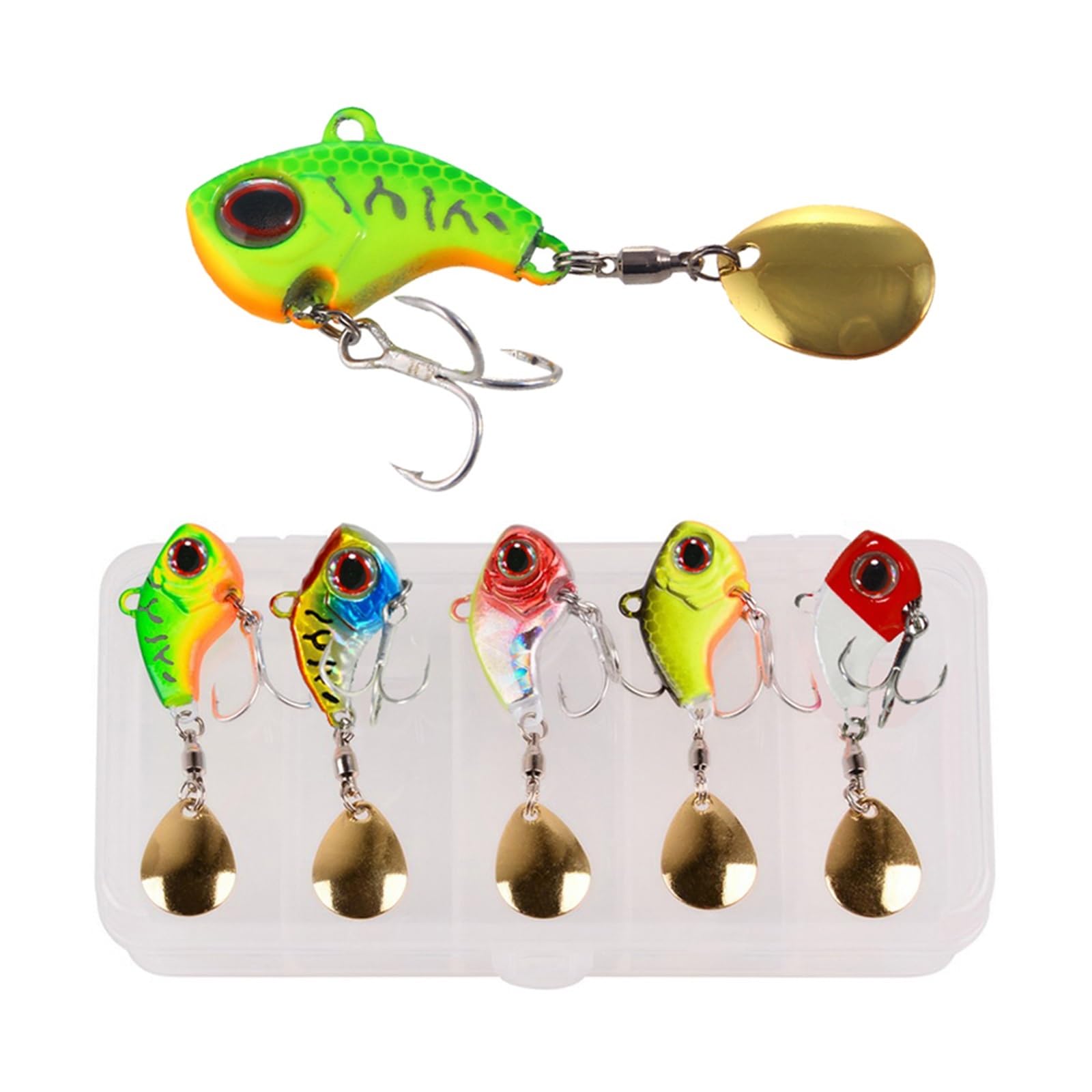 XILILHC 5 Sztuk/pudło Spinner Fishing Lure 10g/14g/23g Long Casting Drop Shot Bait VIB VIBRATION Sztuczna Przynęta Obrotowe Przynęty Wędkarskie Na Szczupaka