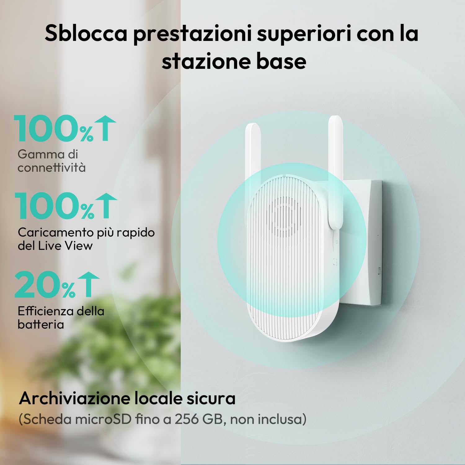 BOTSLAB 2K Videocitofono Wi-Fi 2,4 GHz con Chime, Rilevamento e Avvisi di Uomo, Video Campanello, Audio Bidirezionale, Visione Notturna a Infrarossi, Impermeabile IP66 - Nero