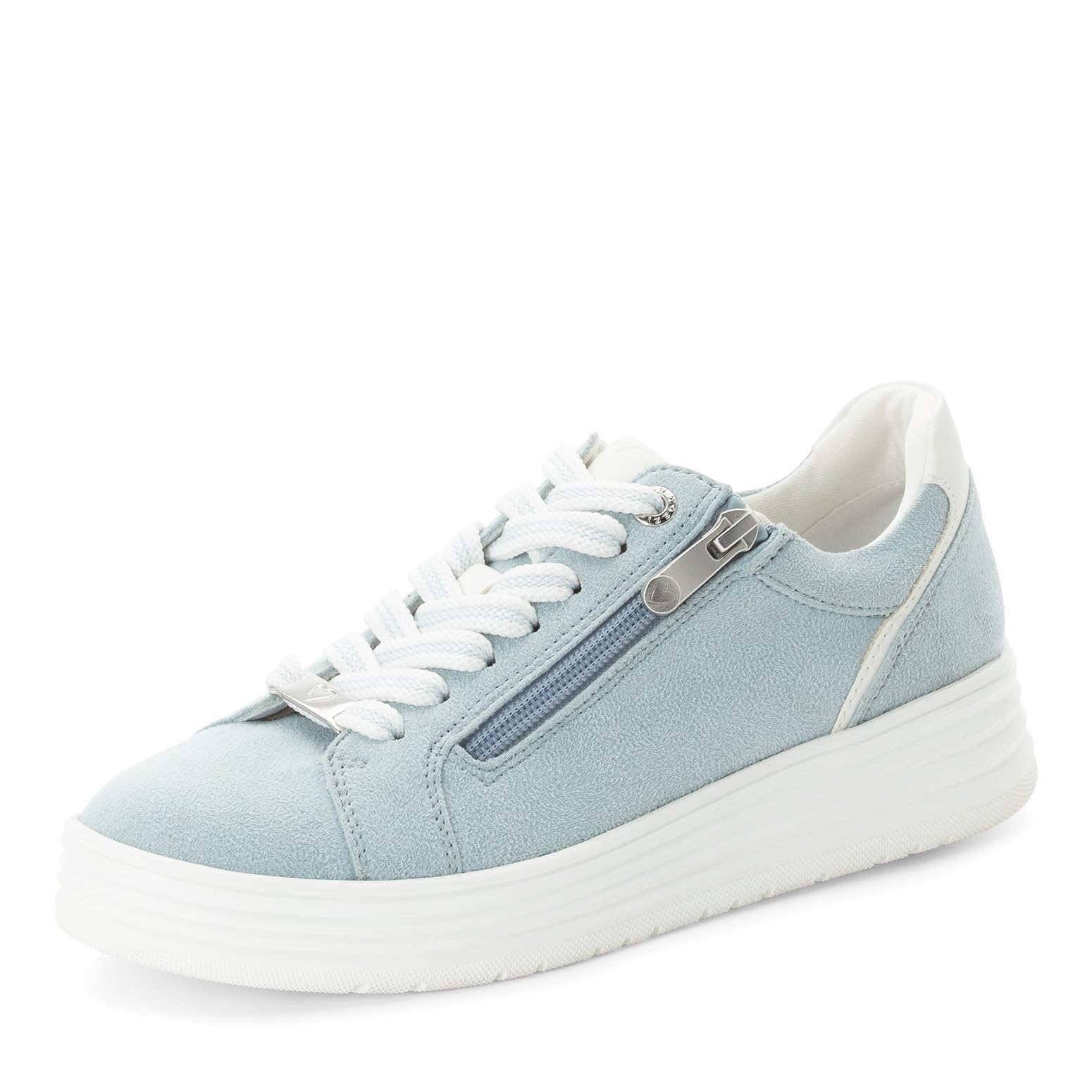 MARCO TOZZI Women's Sneaker Soft Feel Me Removable Footbed Soft Lining Modern, Blue (LT.Blue), 4.5 UK