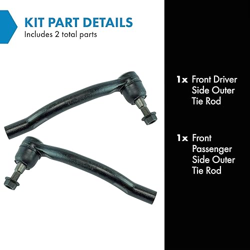 Miniatura 10 de TRQ Outer Tie Rod Set Compatible with 2016-2019 Chevrolet Cruze Volt