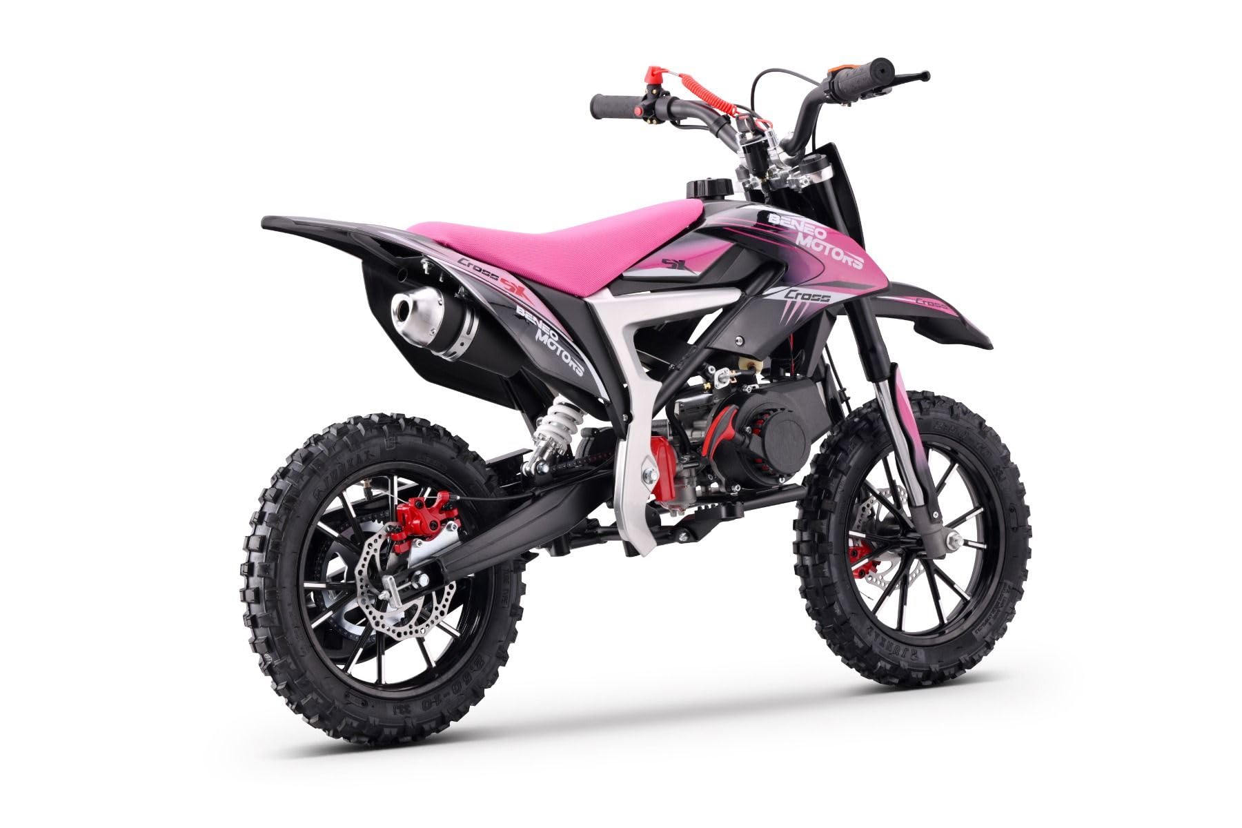 Motocross für junge Fahrer Beneo Motors CROSS SX Rosa - 50cc Dirtbike Dirt Bike CrossBike DirtBike pocket 50cc Pitbike PocketBike Motocross Motorrad Motorbike