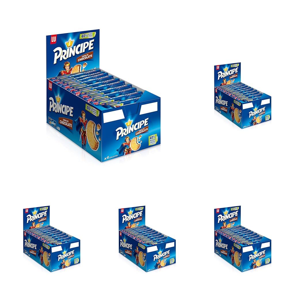 Principe galleta - Sandwich relleno de chocolate(e 80 g) (Paquete de 5)