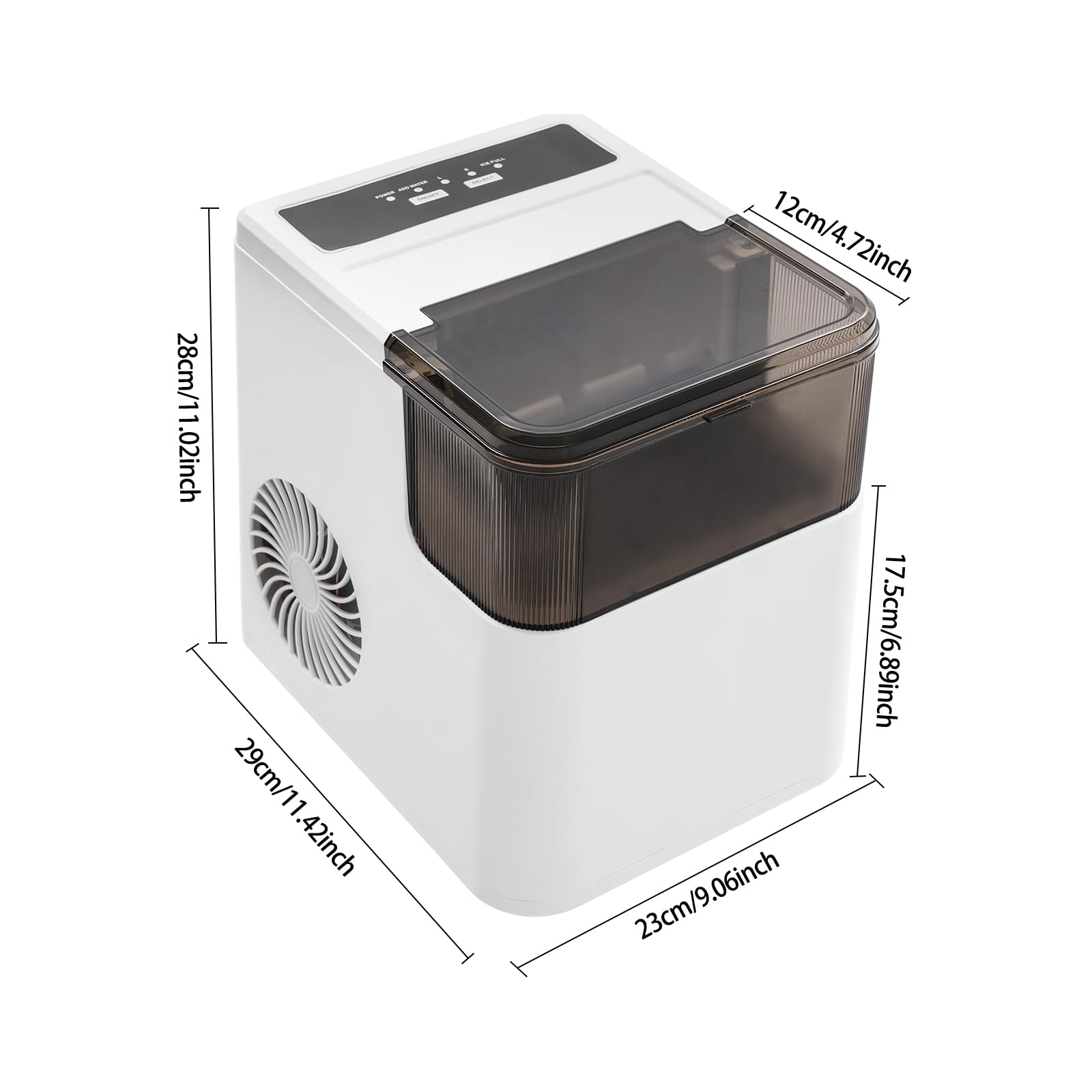 Macchina per cubetti di ghiaccio piccola macchina per ghiaccio da tavolo per due formati di ghiaccio, macchina per ghiaccio portatile che produce ghiaccio in 8 minuti, macchina per il ghiaccio con