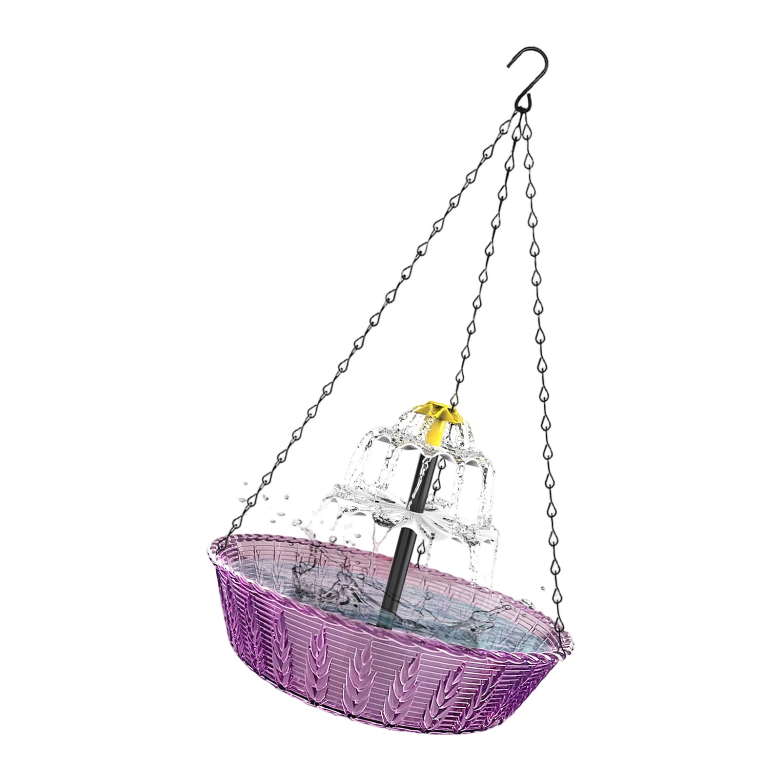 Solar Powered Hanging Bird Bath Fountain with Quiet Sounds Easy Install for Garden Relaxation Easy Mount Solar Operated Hanging Fountain Weather