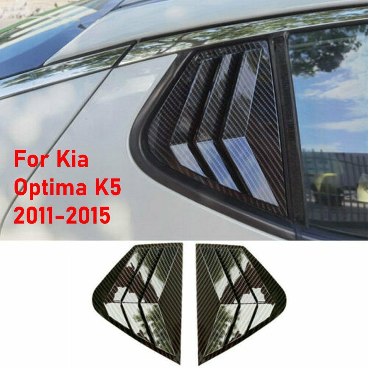 Rear Side Window Quarter Louver Cover Carbon Fiber for Kia Optima K5 2011 2012 2013 2014 2015