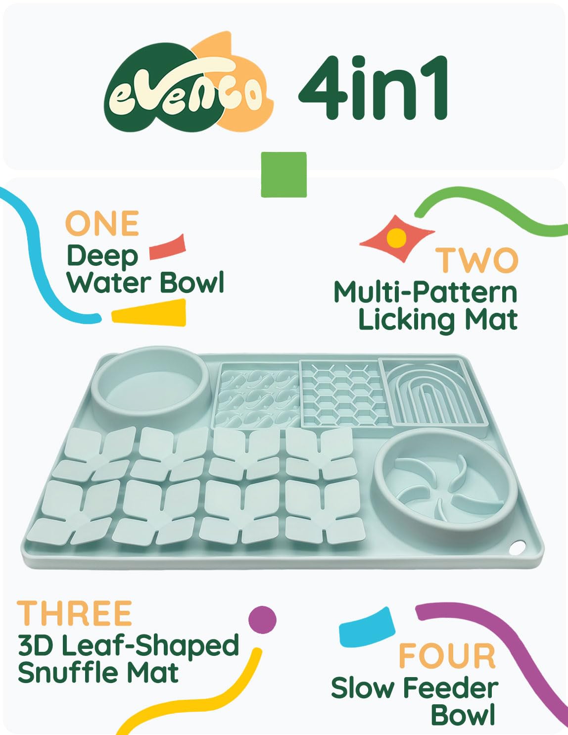 Slow Feeder Bowl, Silikon Leckmatte mit Saugnäpfen für Hund Katze, Schnüffelmatte für Haustiergeruchstraining, Puzzle-Spielzeug für gelangweilte Welpen, Interaktive Schnüffelmatte für langsames