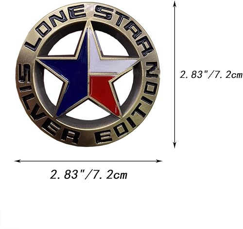 Miniatura 8 de OnlyYou.X Lone Star - Emblema de edición plateada con emblema de estrella solitaria, calcomanía de estrella solitaria para camioneta universal, 1
