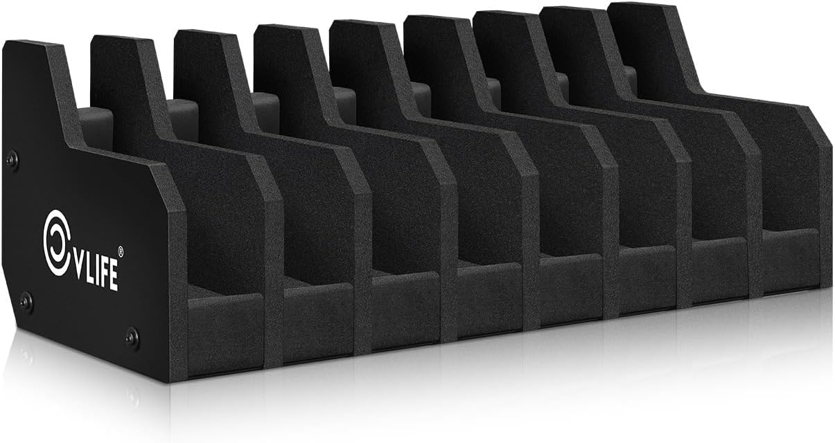CVLIFE Foam Pistol Rack for Gun Safe Shelf Pistol Holder Gun Safe Cabinet Accessories Handgun Rack Pistol Stand for Storage 6 Slots 8 Slots