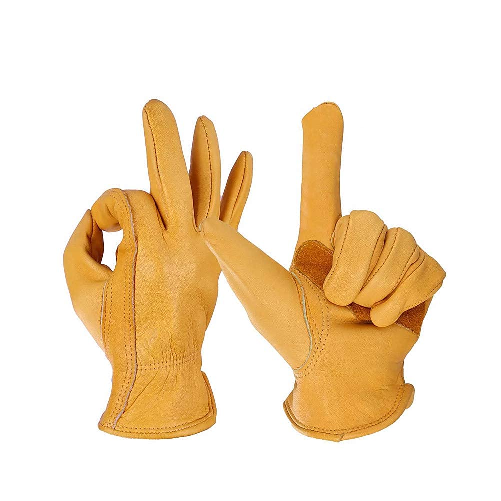 hixswnu Guanti da Giardinaggio Impermeabili Resistenti al Taglio da Uomo, Guanti da Lavoro in Pelle antispina, protettivi durevoli per attività in Giardino e all'aperto