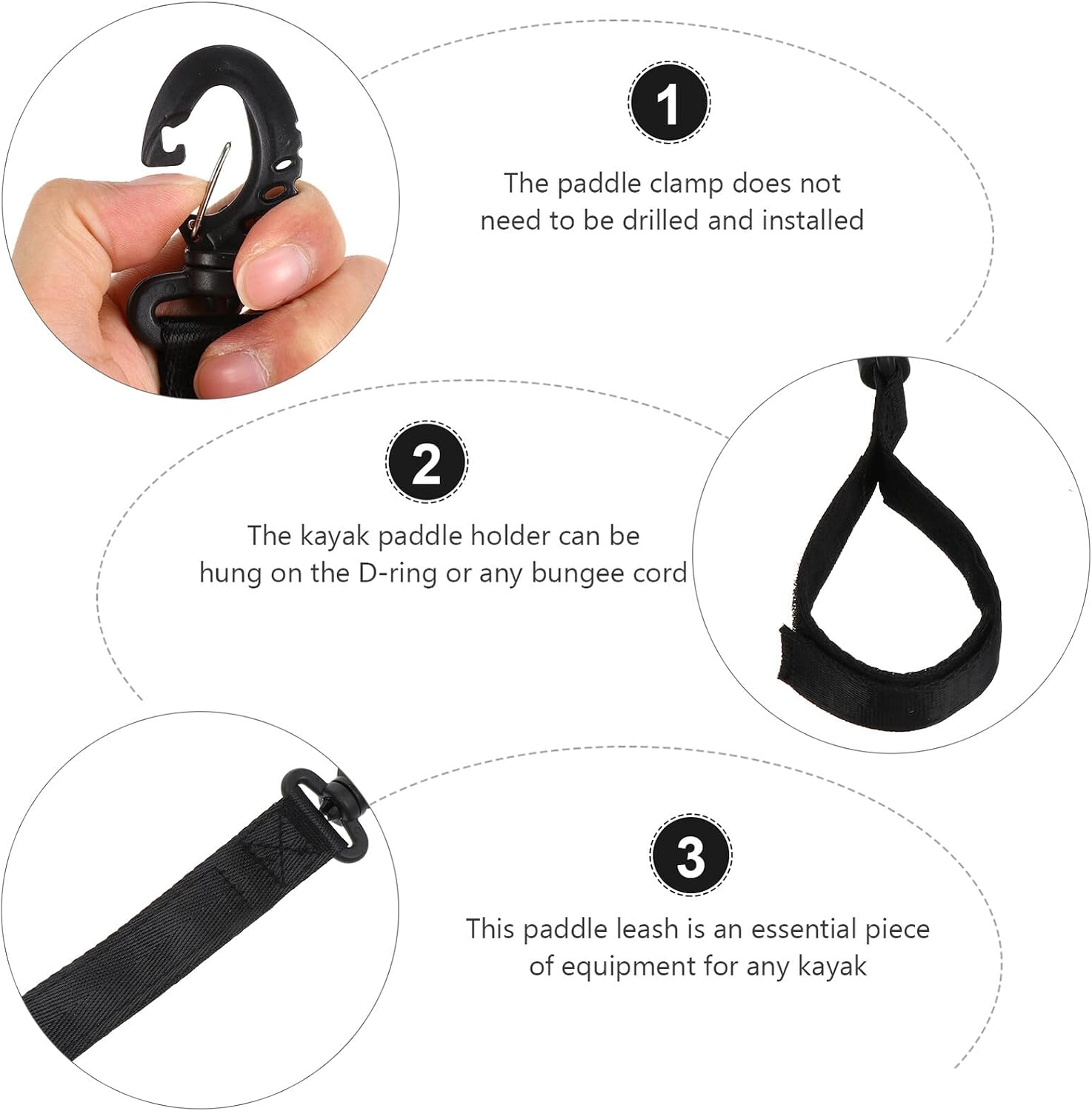 Kichvoe 6pcs Kayak Paddle Leash and Safety Lanyard Set, Nylon Boat Paddle Strap Ropes for Kayaking and Canoeing Accessories