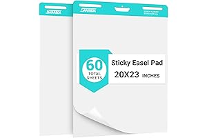 SHARBDA Sticky Easel Pad: Super Sticky, Bleed-Resistant Flip Chart Paper
