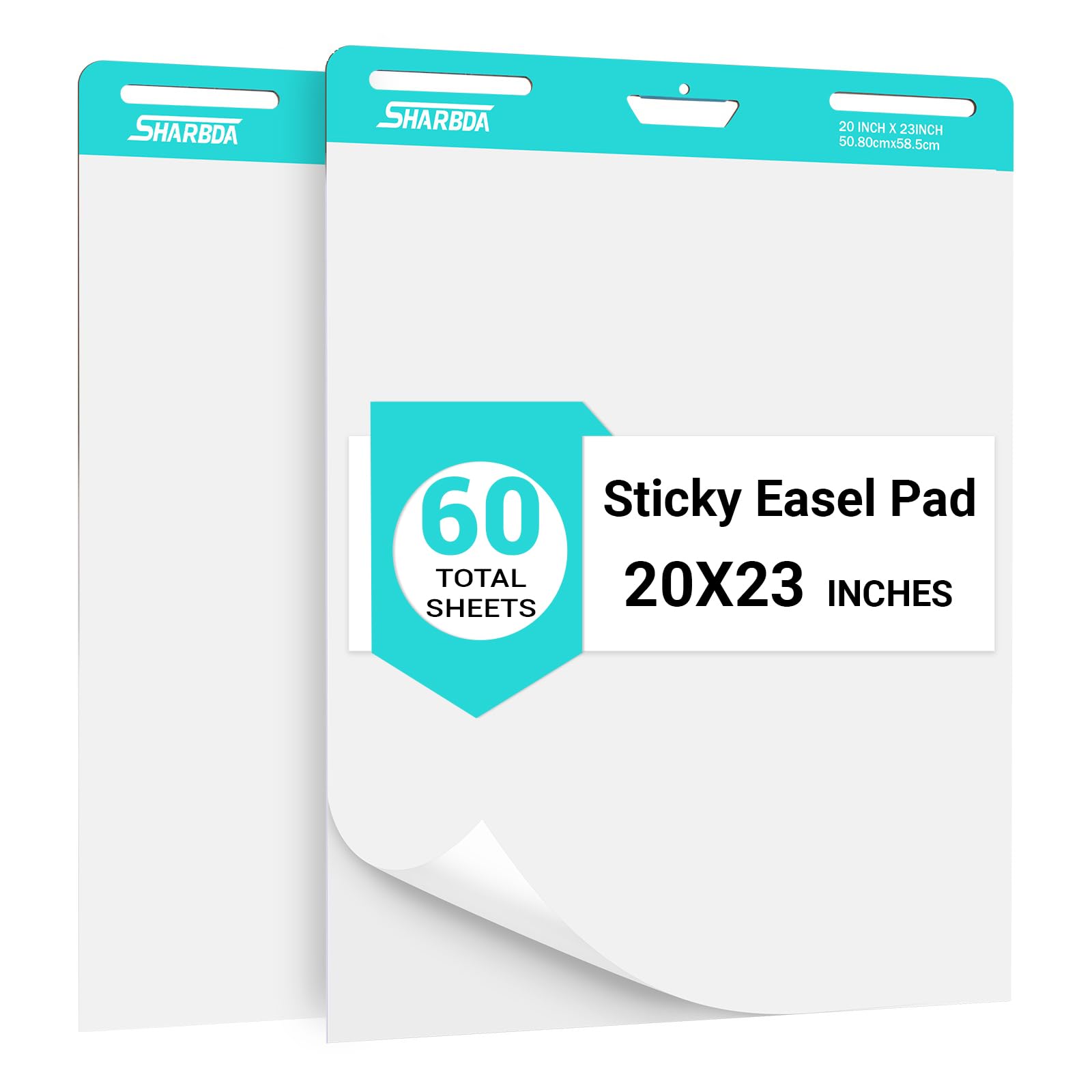Chart Paper,Sticky Easel Pad for Teachers, 20x23 Inches,Anchor Flip Chart Paper with Lines,Heavyweight Self-Stick Flip Chart Paper, Residue-Free & EasyRemoval, 60 Sheets, 2 Pads