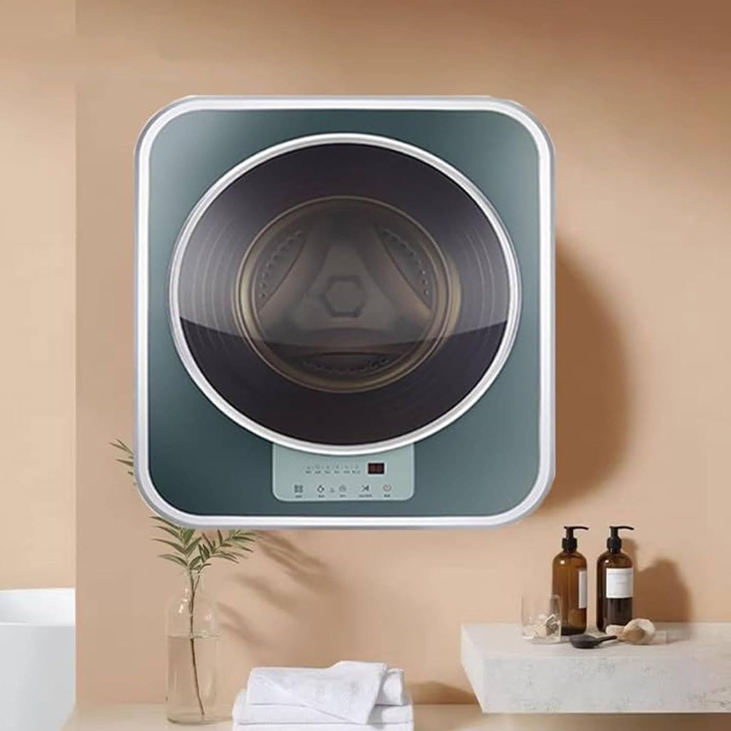 Lavadora Compacta Eléctrica De Pared, Mini Lavadora De Pared, Capacidad De Lavado De 3 Kg, Carga Frontal, Lavado Rápido De 15 Minutos Square