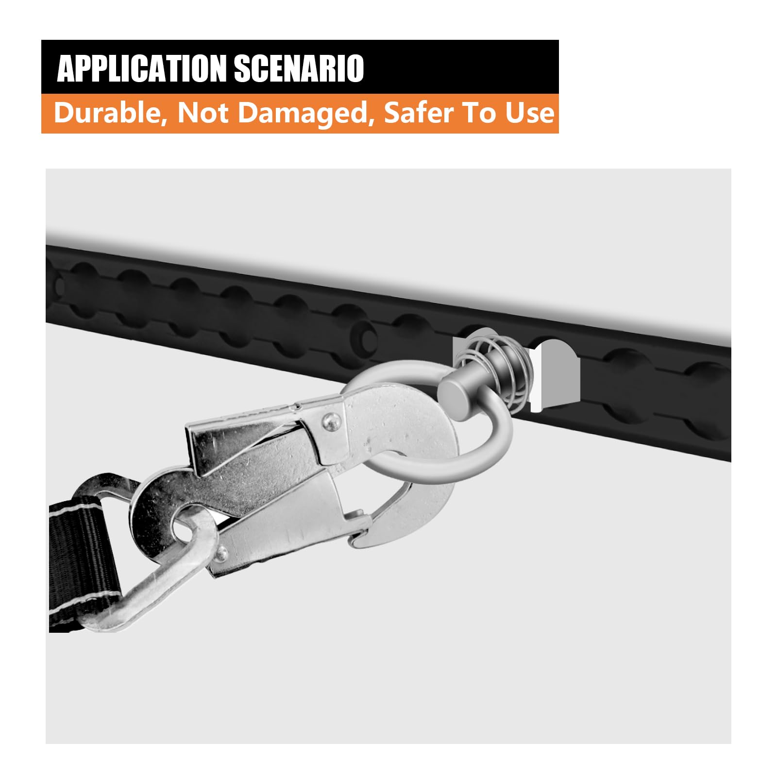 Confezione da 16 raccordi a perno singolo con anello rotondo argento, fissaggio a L, accessori per pista a L, per letto di camion, controllo del carico del rimorchio, pickup, camper, ATV