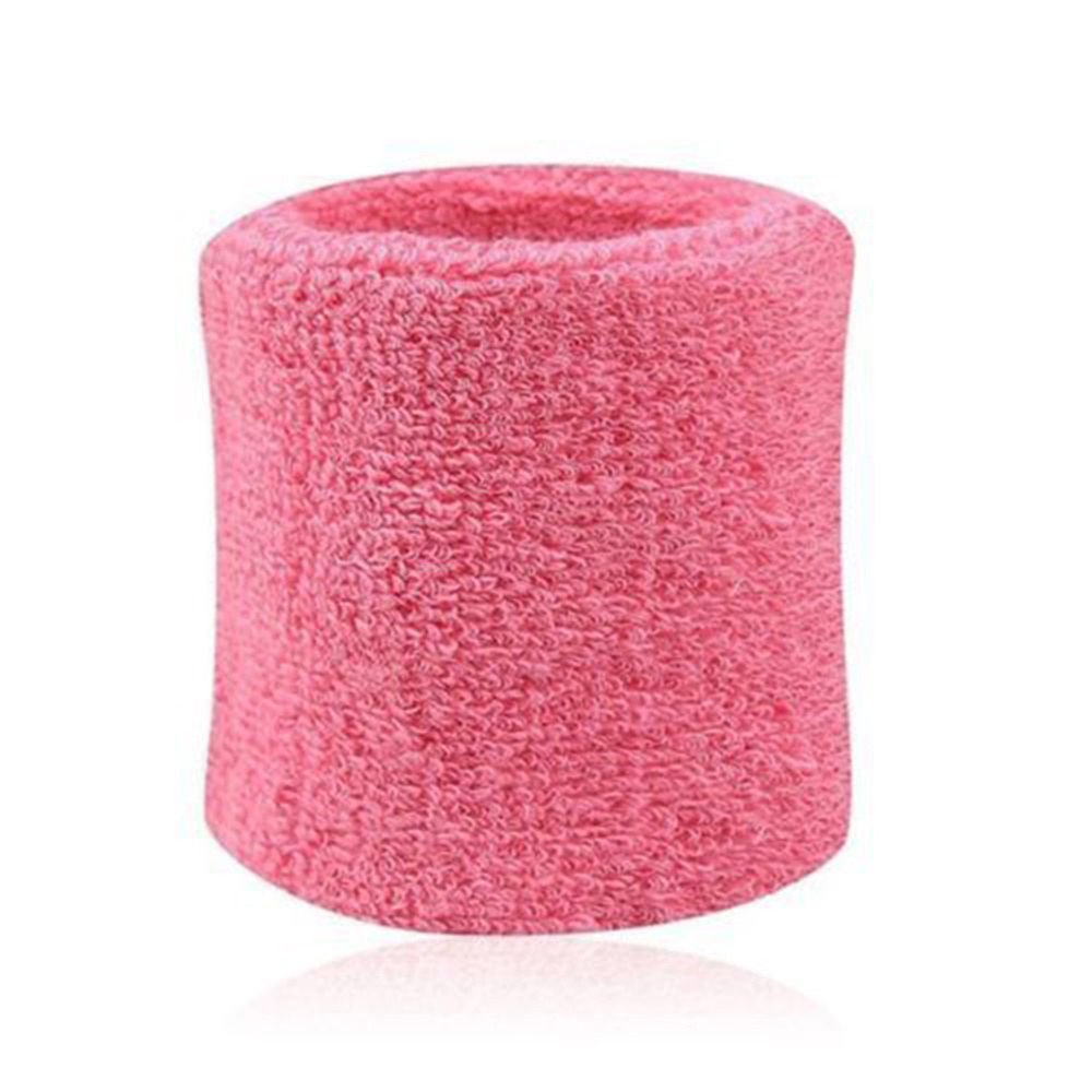 Greenlans 2Pcs Cotton Wristbands Wrist Band Bands Sweatbands Sweat Band for Sport Tennis Pink