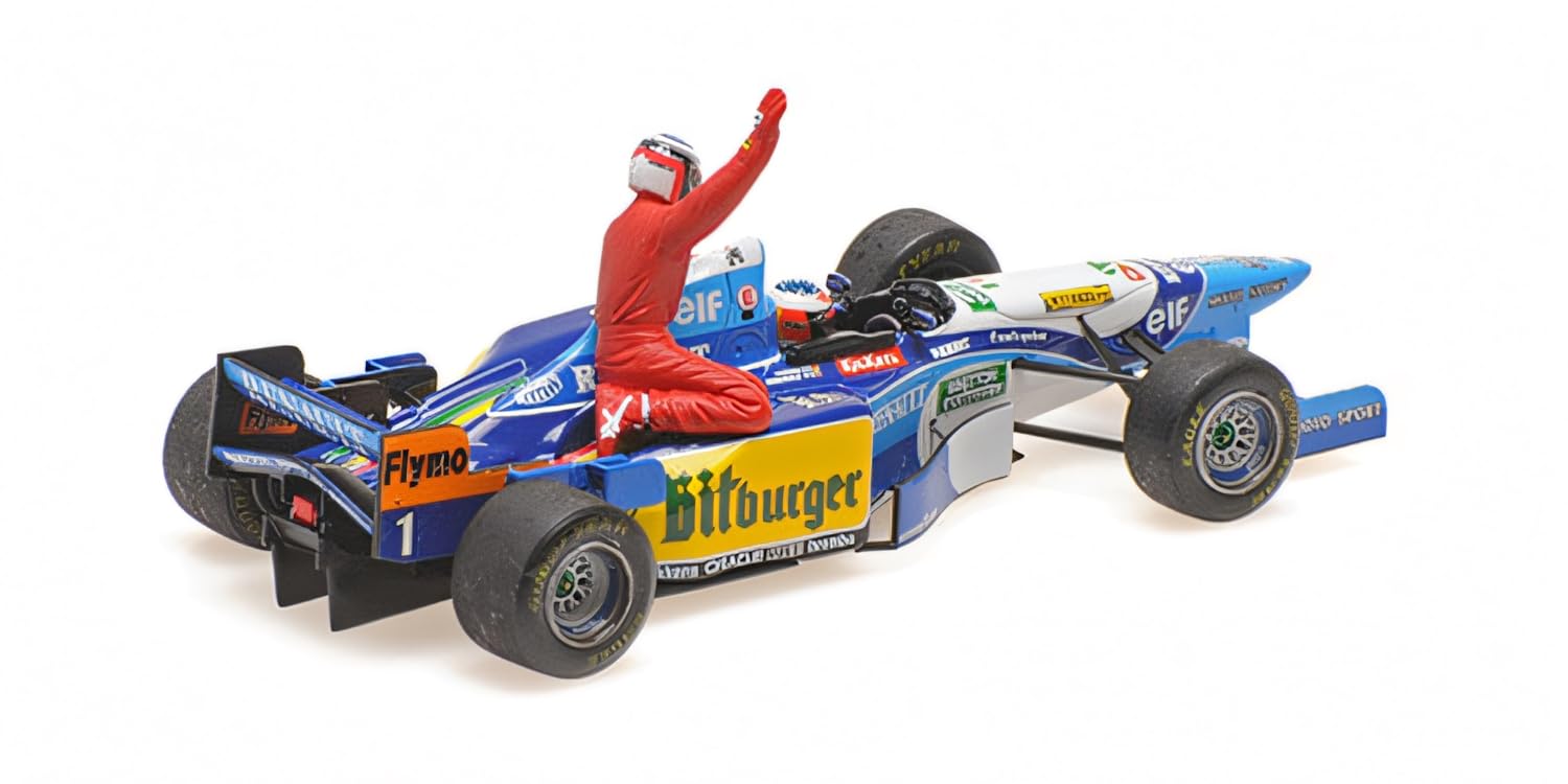 Minichamps 517950601 1:43 Benetton Renault B195-Michael Schumacher-Canadian GP 1995 con Alesi Figure Auto da Collezione in Miniatura, Multicolore