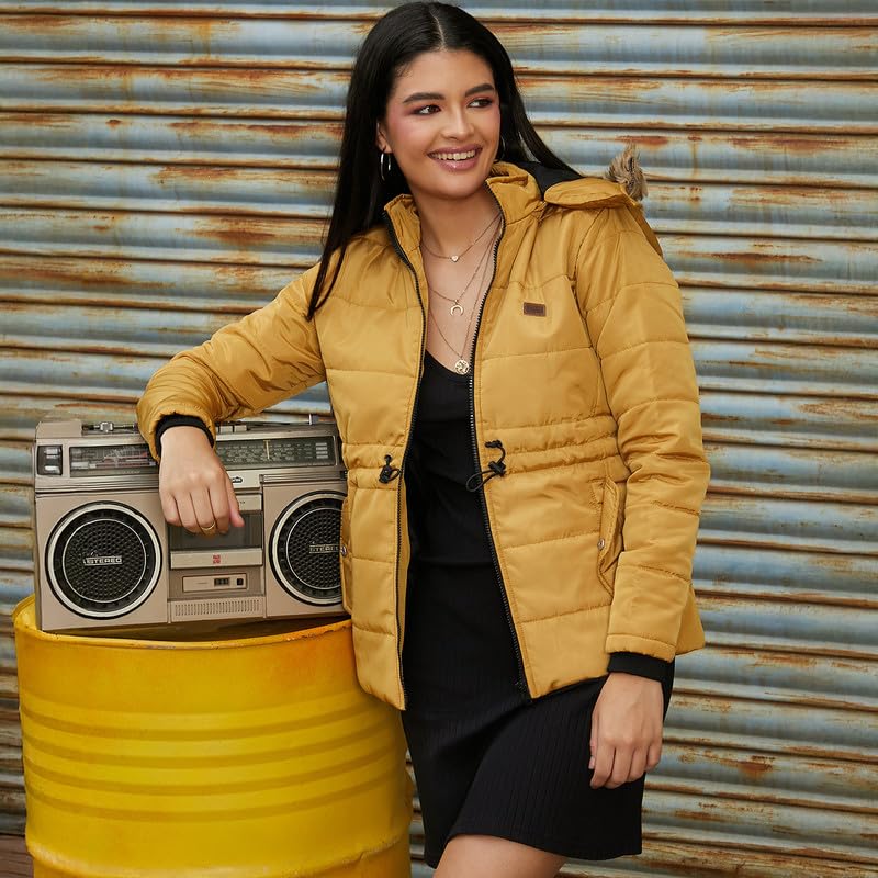 Image of PINACOLADA Women's Fleece-Lined Biker Jacket for Casual Wear | Spread Collar | Long Sleeve | Zipper Closure | Jacket Crafted with Comfort Fit for Everyday Wear