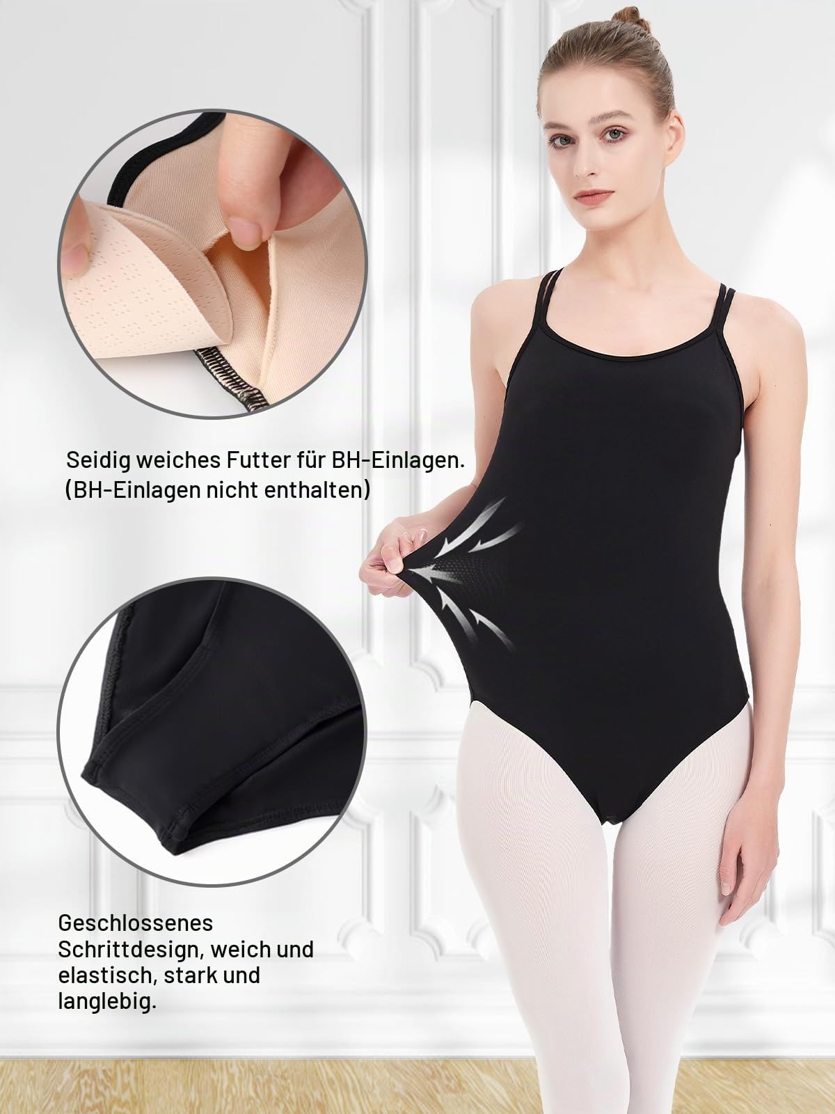 Ballett Trikot Damen Camisole Turnanzug Hohe Elastizität Ballettkleidung Damen Ballettanzug Turnanzug Gymnastikanzug Leotard Tanz body