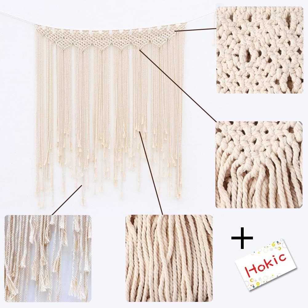 Hooqict Macrame Wall Hanging Large Cotton Handmade Woven Wall Hanging for Boho Wedding Living Room Bedroom Wall Decoration 39"x 45"