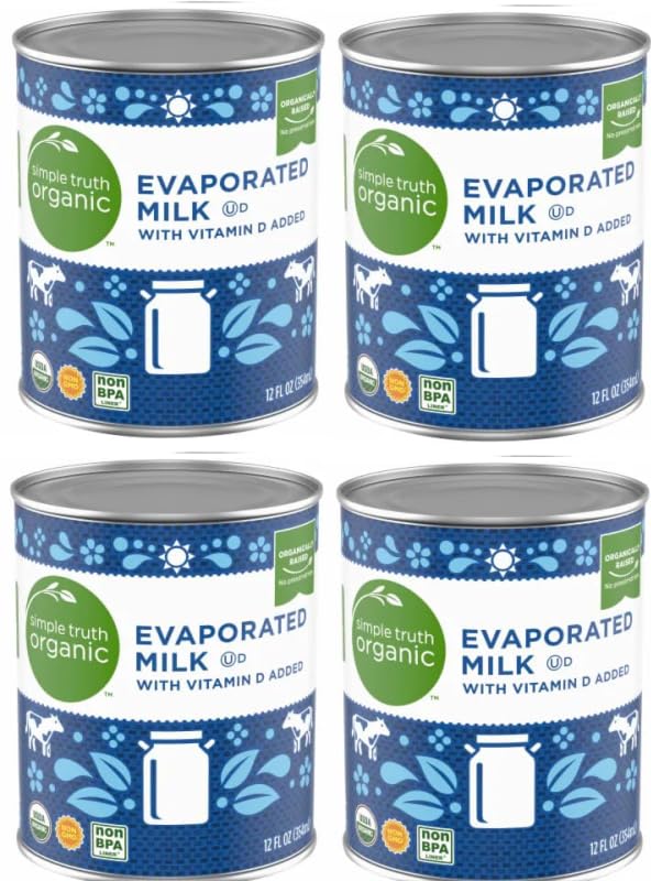 Pack Of 4 Organic Evaporated Milk with Vitamin D 12 oz.