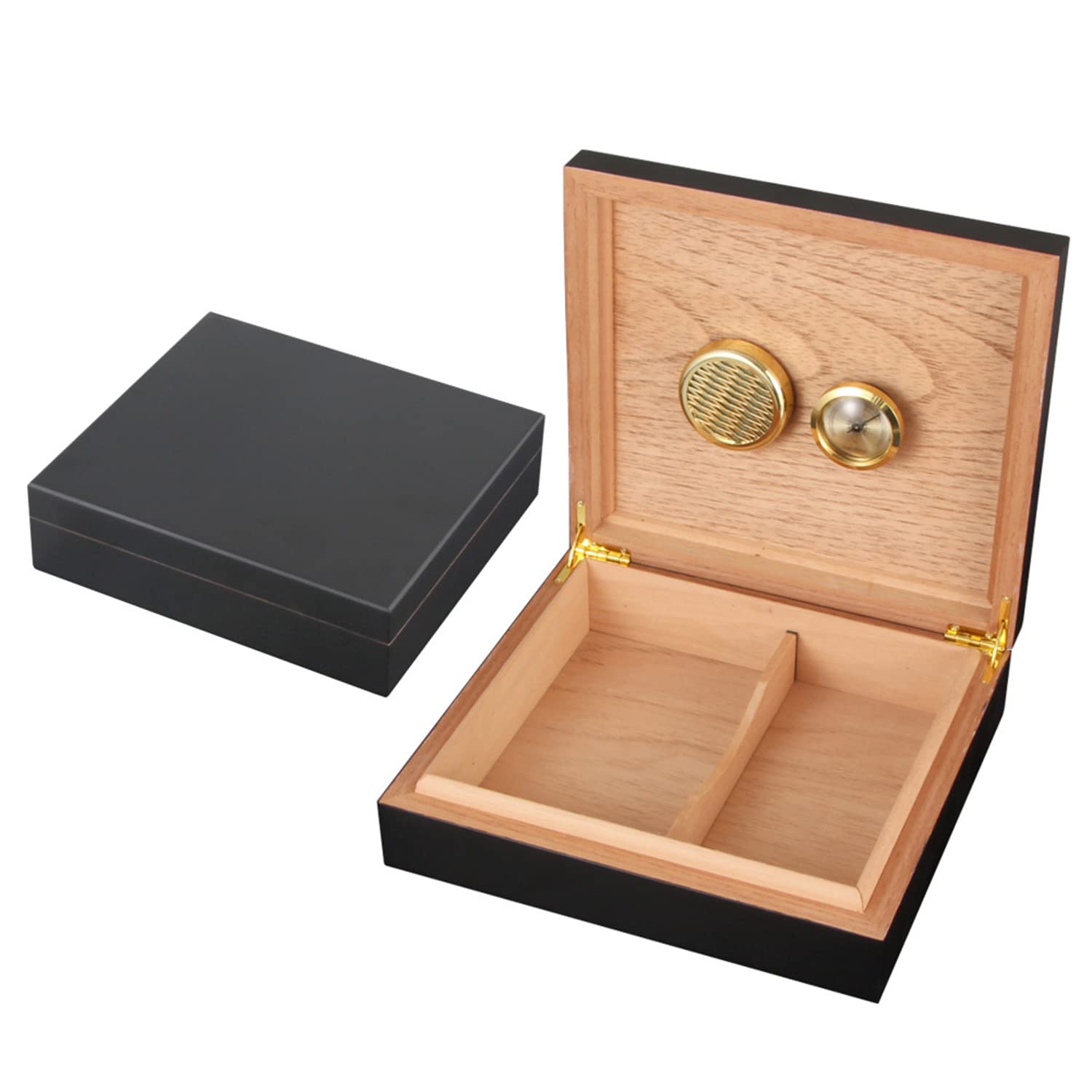 Portable Cigar Humidor Travel Case with Hygrometer Humidifier and Divider Cigar Gift Box for Cigar Lovers Airtight Durable
