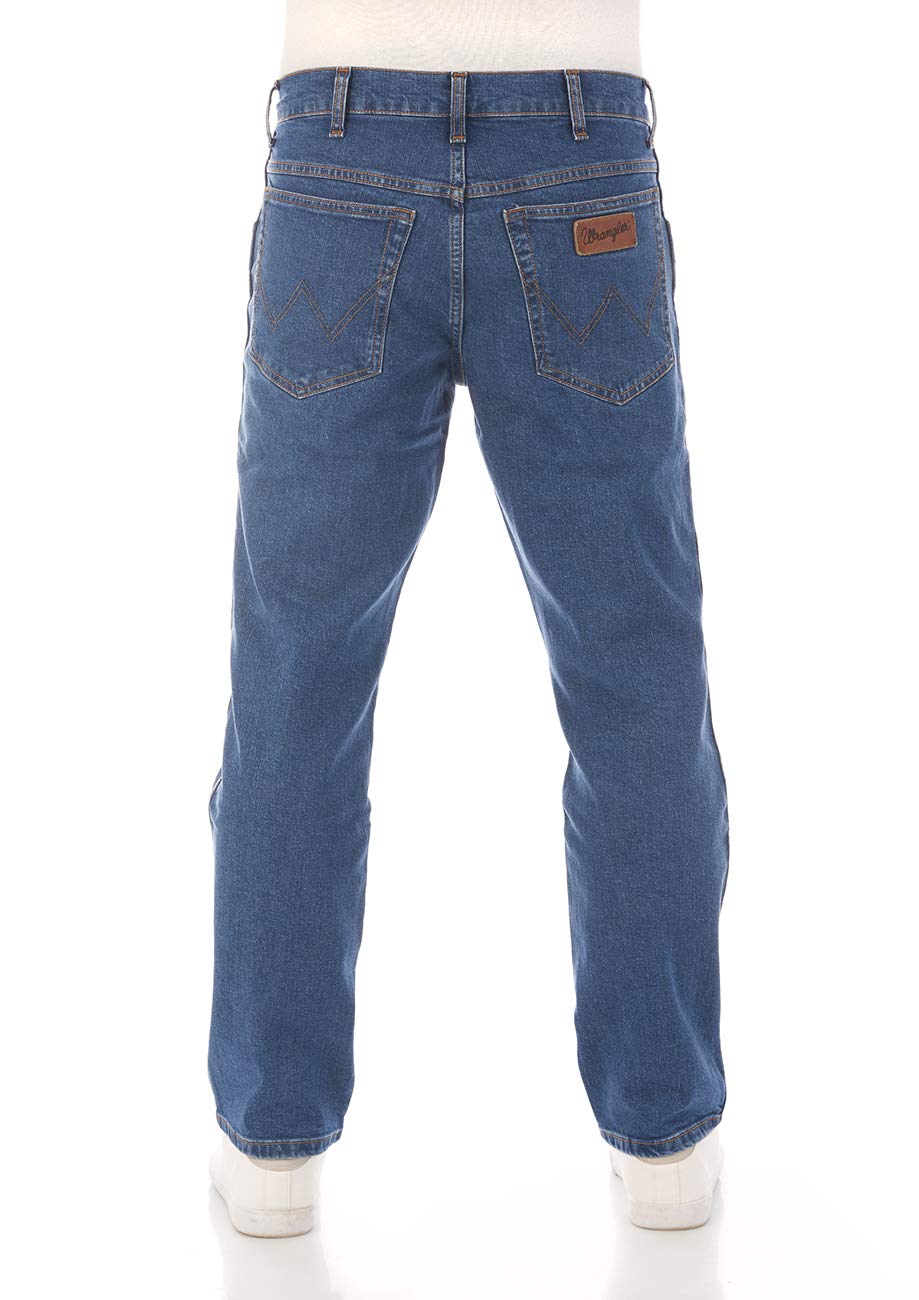 Wrangler Męskie dżinsy Regular Fit Texas Stretch spodnie Authentic Straight Jeans Denim bawełna czarno-niebieskie szare w28 w29 w30 w31 w32 w33 w34 w36 w38 w40 w42 w44
