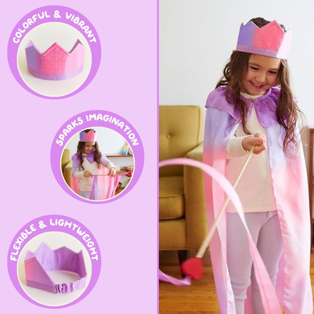 Sarah's Silks Enchanted Blossom Silk Crown | A Magical Dress-Up Elastic Headband for Princes, Princesses, Kings, & Queens | Montessori Toy for Children - Image 3