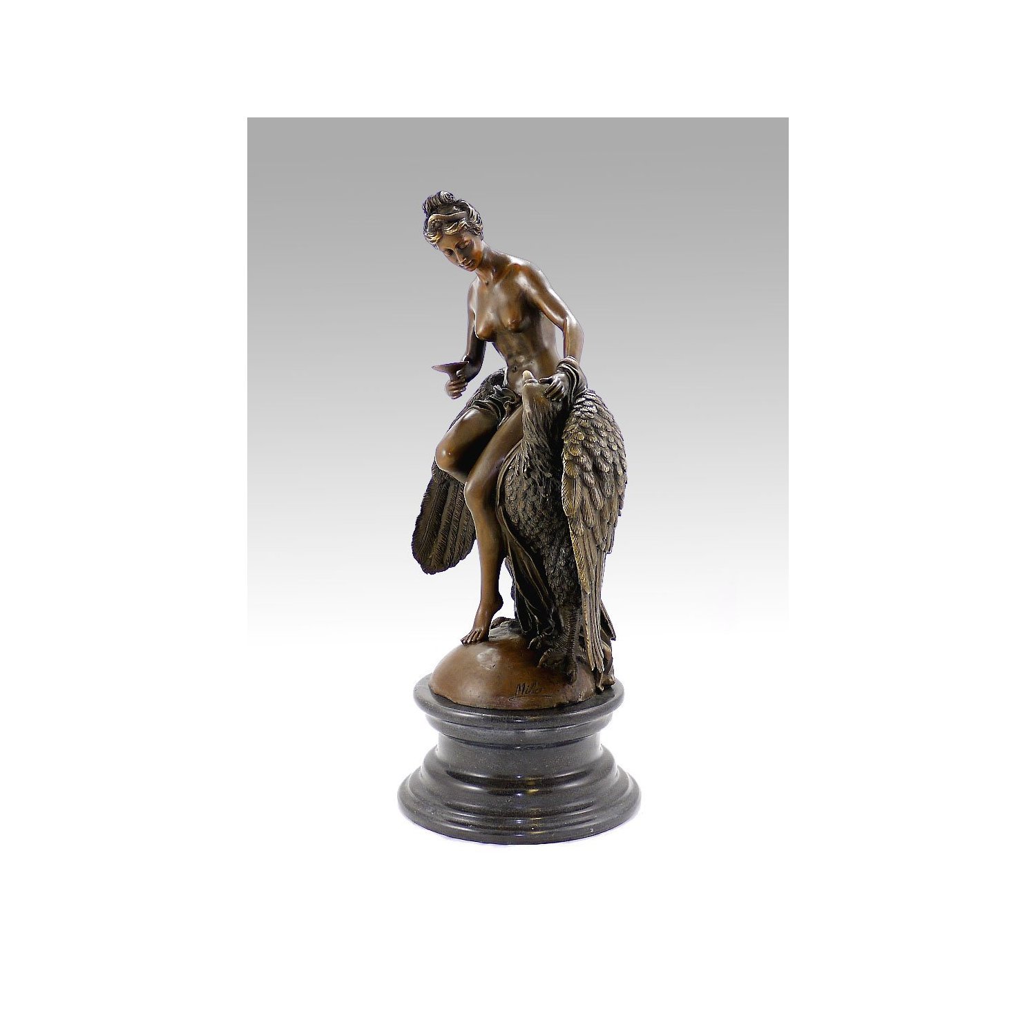 Kunst & Ambiente - Jungfrau mit Adler - L. C. Buhot - signiert - Jugendstil Skulptur - Bronzefigur - Bronze Plastik - Wohndeko - Erotik Akt - Edel