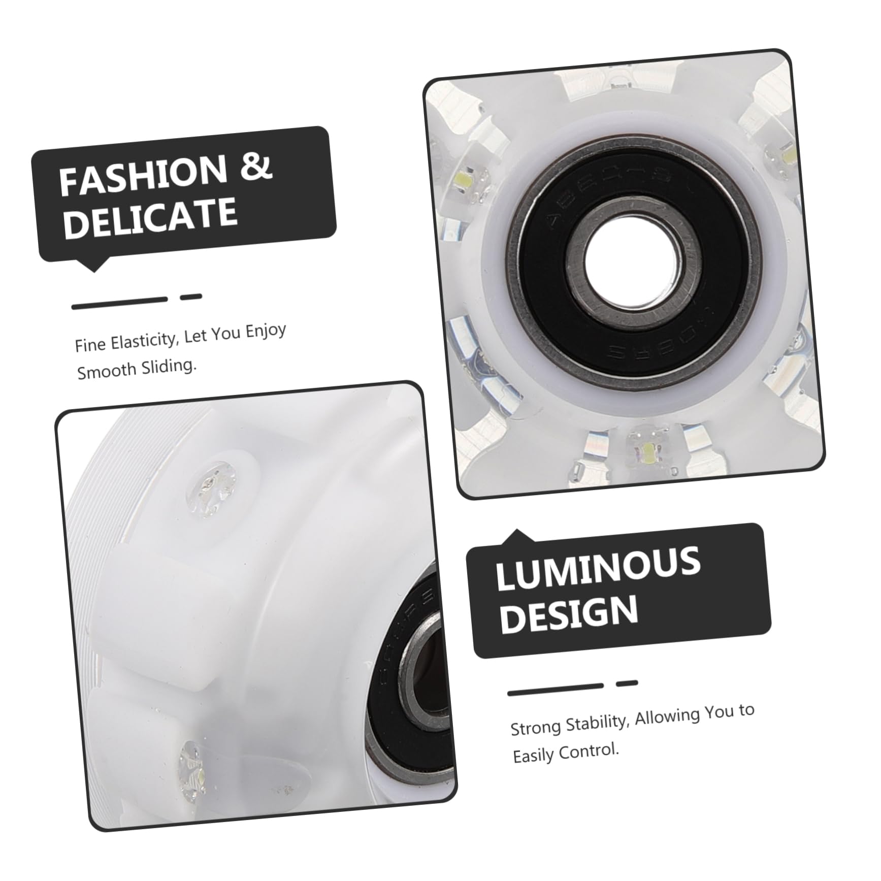 Ruedas Luminosas para Patines Pu, Juego de 1 Set para Patines
