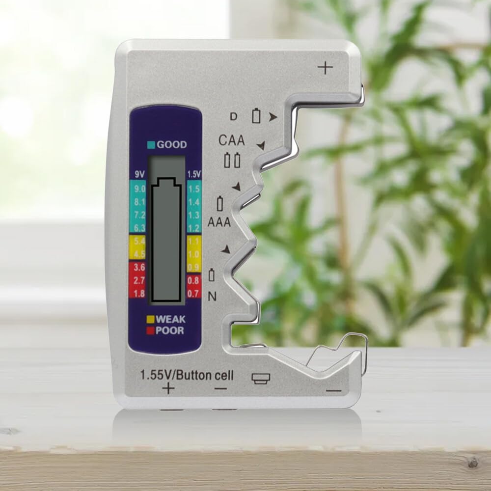 Tester Batterie Digitale con Display LCD per 1,5V AA AAA C D N Bottone 9V 6F22