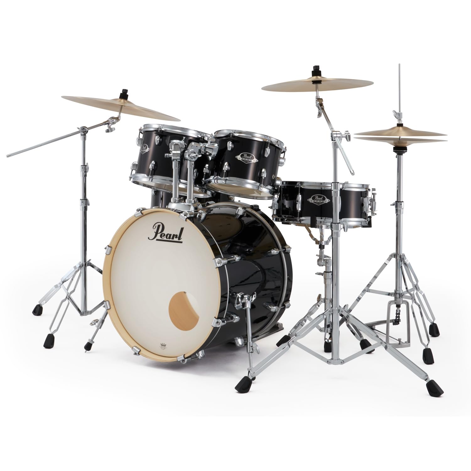 Pearl Export, EXX705NBR/C31, batteria con piatti Sabian e sgabello Keepdrum, colore nero