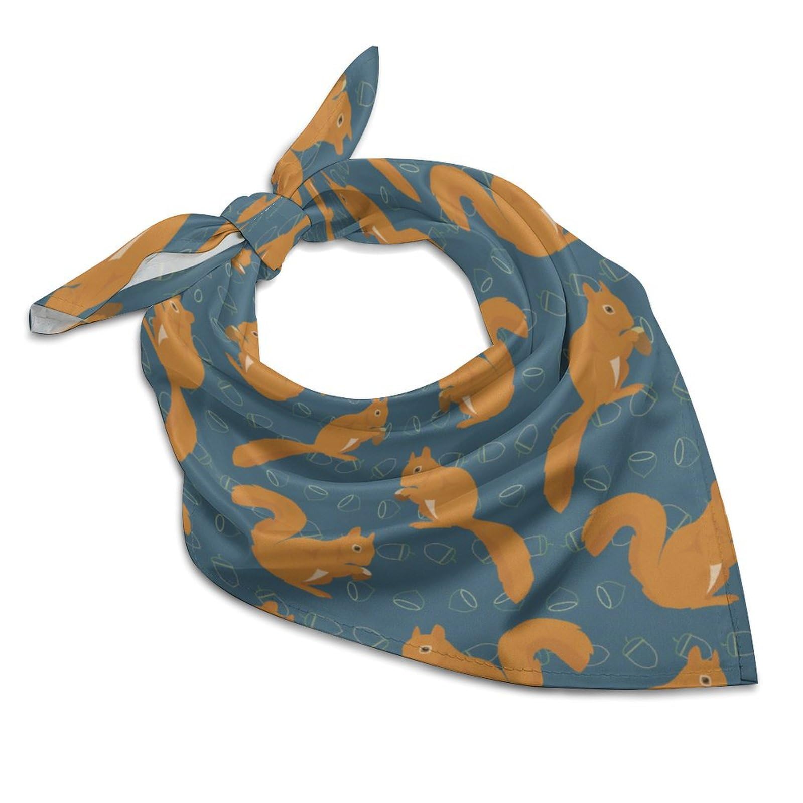 Csemeie Cute Squirrel Animal Pattern Bandana Hair Scarf Headband Adjustable Neckerchief for Men Women Decor