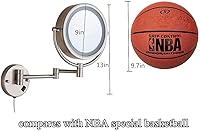 Vista 9 de Espejo de maquillaje Cavoli, para baño con luz LED, soporte de pared, Nickel