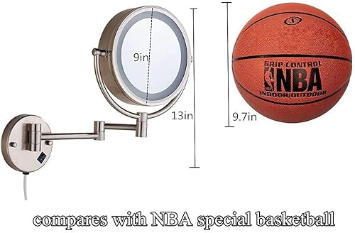 Miniatura 9 de Espejo de maquillaje Cavoli para baño con luz LED soporte de pared Nickel