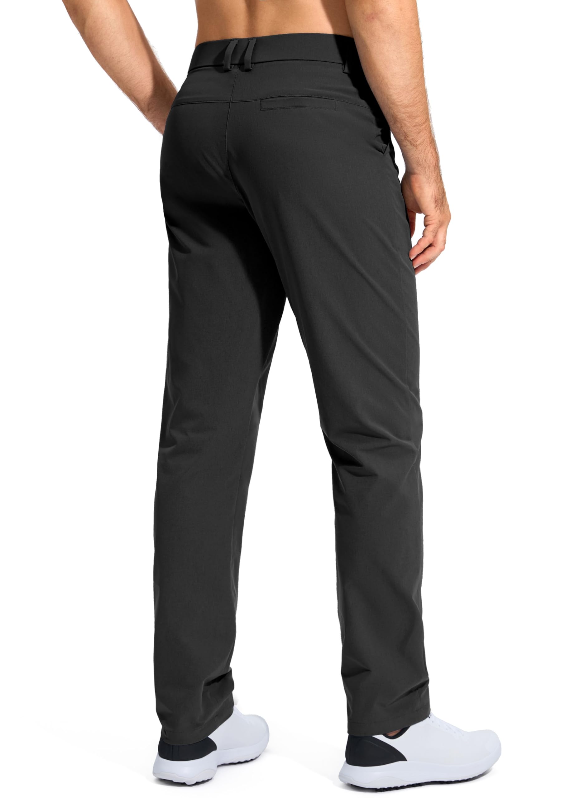 Pudolla Men's Golf Pants Stretch Classic Fit Work Dress Pants 30 Lightweight Quick Dry Casual Slacks Trousers with Pockets(Black 34Wx30L)