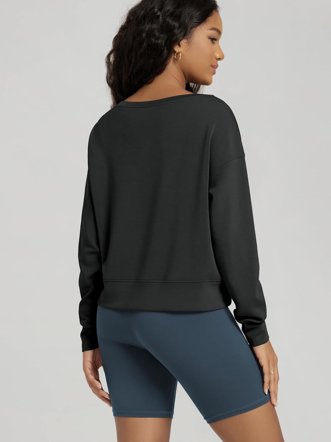 ODODOS Women's Modal Soft-Breezy Wide Scoop Neck Pullover Oversized Long Sleeve Sweatshirts - Image 4