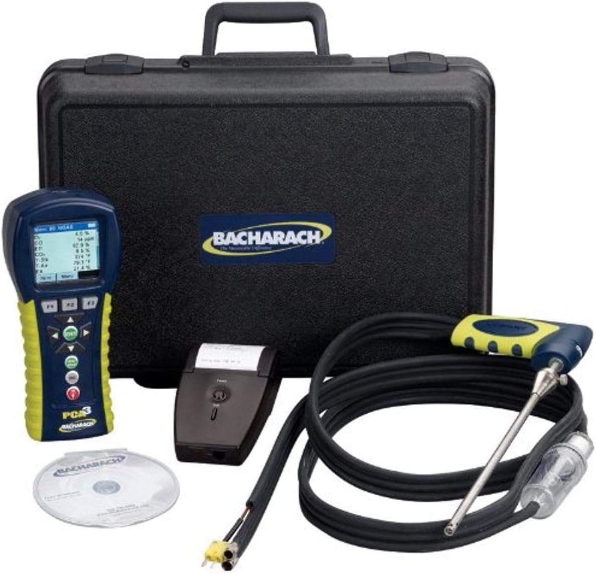 Bacharach PCA3 225 0024-8467 Portable Combustion Analyzer Kit, Includes O2, CO Sensor and Printer, European Based Calculation