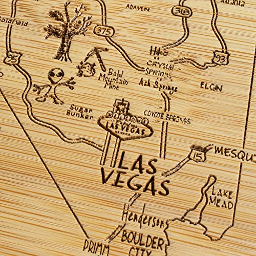 Image of Totally Bamboo A Slice of Life Nevada Engraved Map Cutting Board