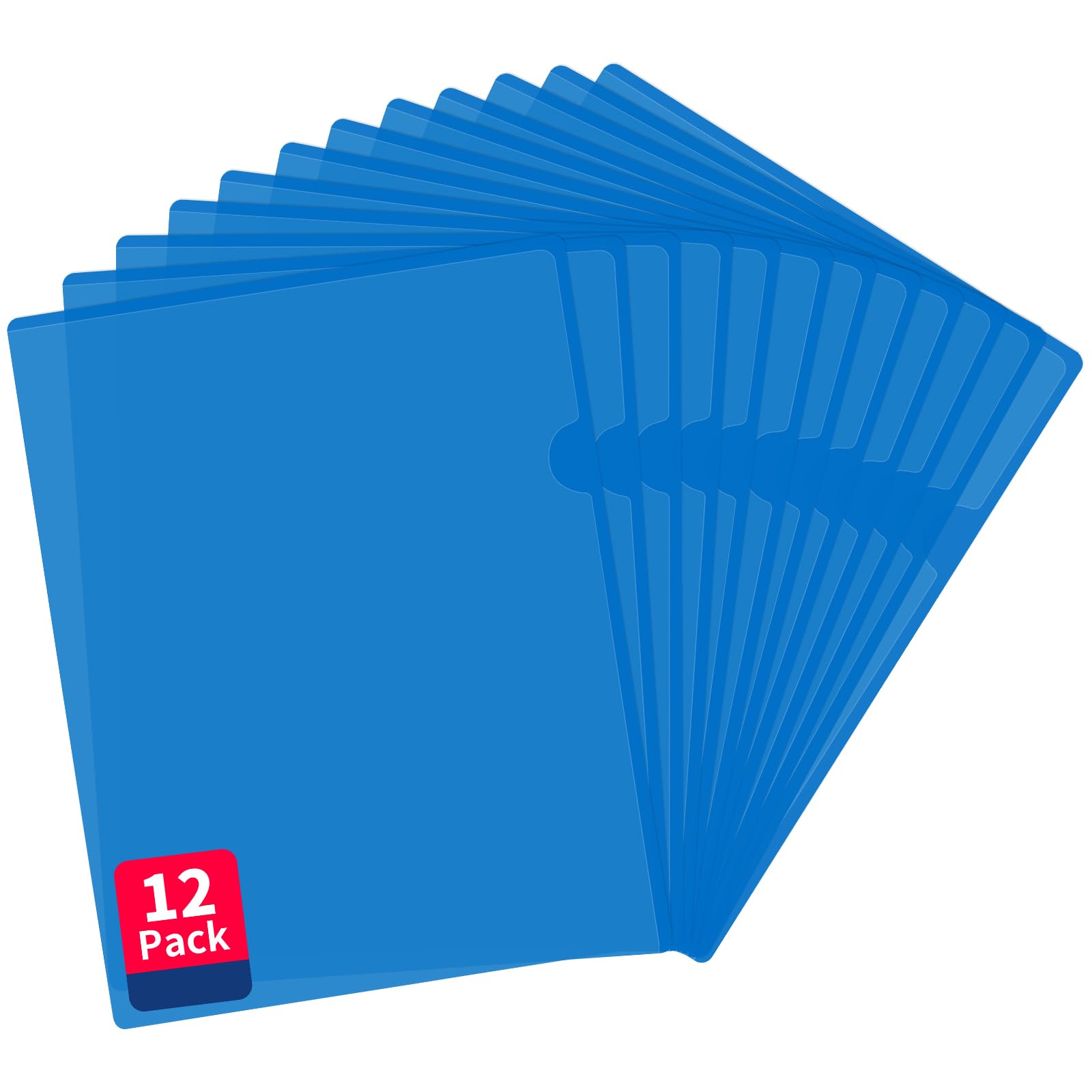 12 Pieces Clear Front Project Folder Report Covers Heavyweight Plastic l-Type Vinyl File Folders Plastic Presentation Folders Letter Size for 8.5x11inches Paper Documents