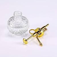 Vista 3 de Botella rociadora de vidrio para plantas, botella de rociador de agua de vidrio transparente de 6.5 pulgadas con bomba superior dorada, regadera