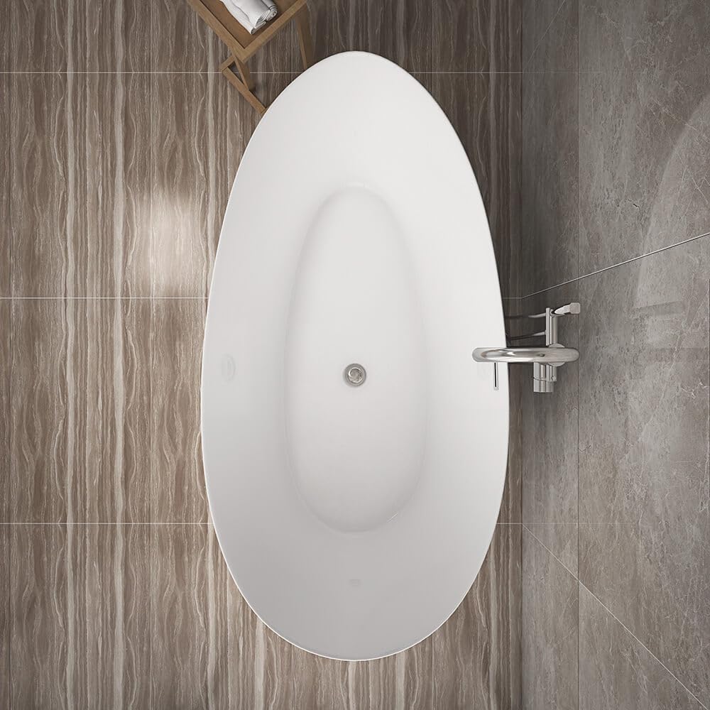 HOME DELUXE - vasca da bagno freestanding - DELIA, bianco - dimensioni: ca. 180 x 90 x 58 cm - capacità: 270 litri, inclusa protezione troppopieno, sifone e chiusura I Spa, per 2 persone.