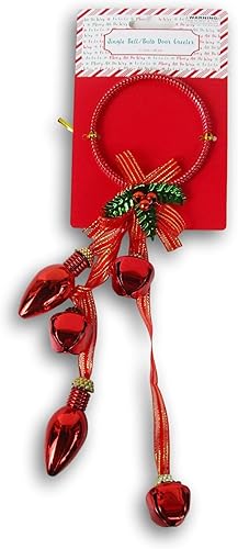 Miniatura 2 de Percha de puerta de Navidad con cascabeles y bombillas - 11 pulgadas (rojo)