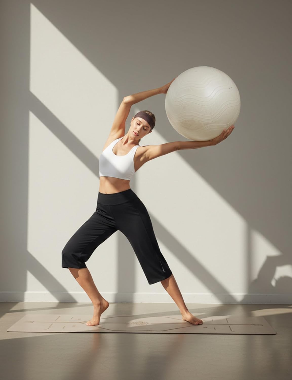 baleaf Capri Pants for Women with Pockets High Waist Yoga Dress Cropped Pants Loose Wide Leg for Casual Summer - Image 3