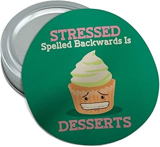 Stressed Spelled Backwards is Desserts Funny Round Rubber Non-Slip Jar Gripper Lid Opener