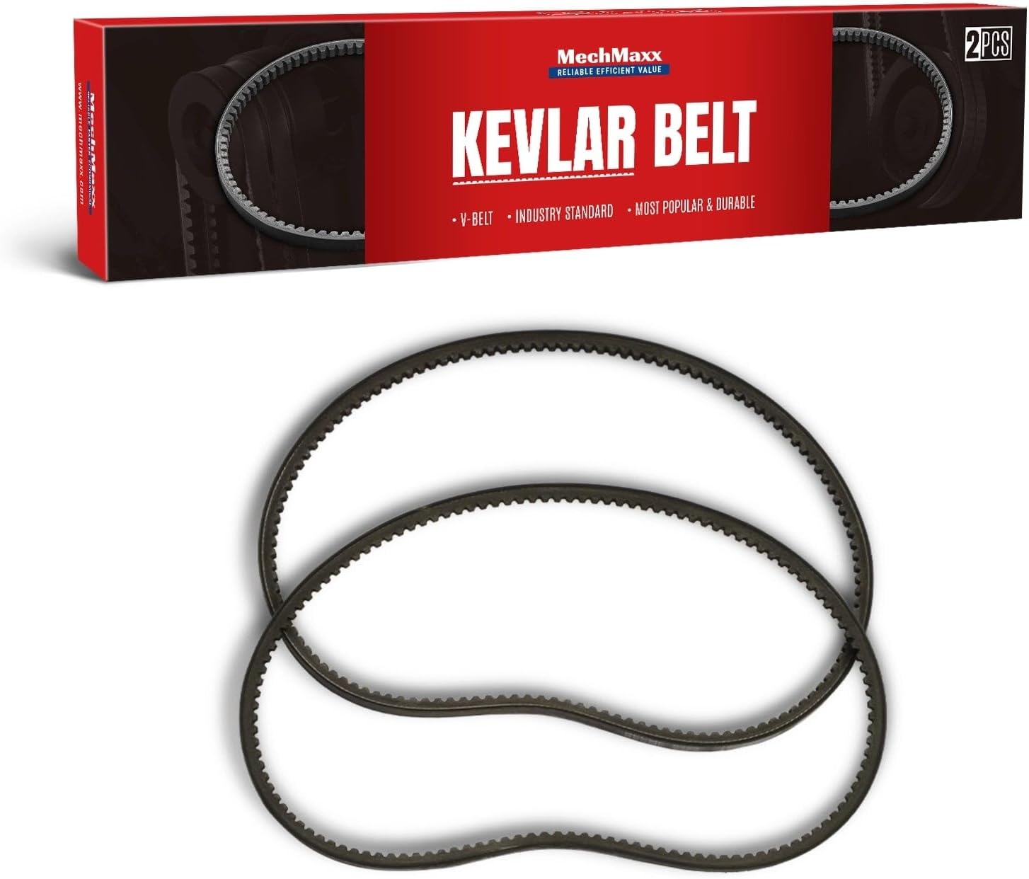 MechMaxx Replacement V-Belts for GS650 Wood Chippers Shredders Mulchers, Made of Kevlar Material, Pack of 2
