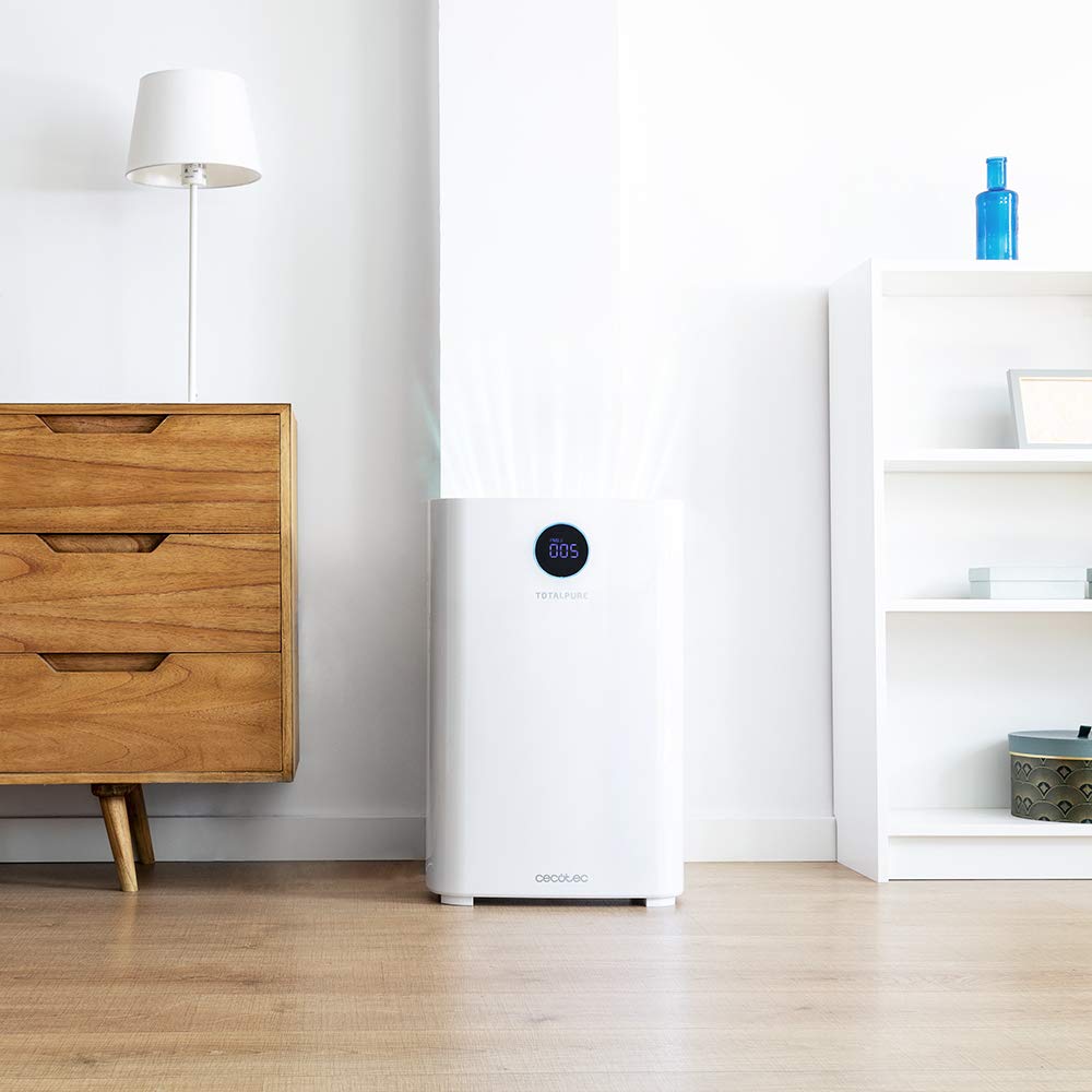 Cecotec Purificador de Aire TotalPure 5000 Connected. 400 CADR, Cobertura 130m3, Pantalla LED, Control por Wi-Fi