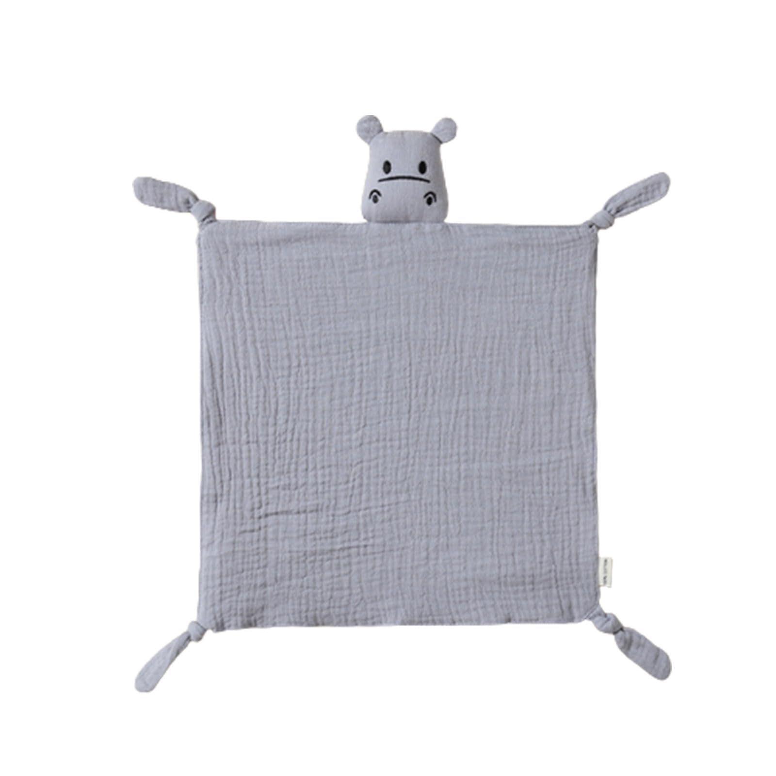 Wayfadacc Cotton Muslin Blanket Kids Sleep Toy Soothe Appease Towel Hippo Snuggles Toy Newborn Baby Soft Doll Baby Soothing Towel Hippo Snuggles Soothe Appease Soft Doll Cotton Sleep