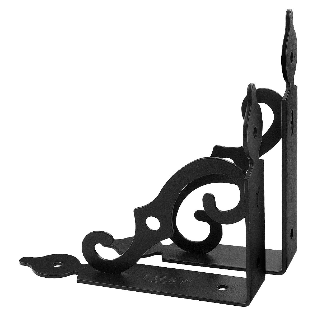 14 x 10,9 cm staffe decorative per mensole in metallo nero resistente, 4 staffe per mensole con viti, Acrux7 staffe angolari per mensole – Staffe a L resistenti