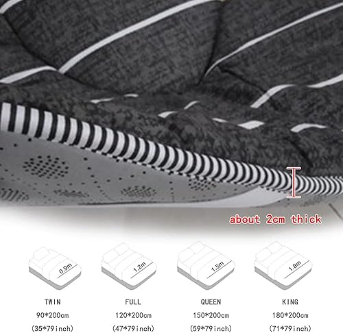 Miniatura 4 de ZWDYY Colchón de futón japonés, colchón enrollable para dormitorio de estudiantes, colchón para cama de suelo, colchón, colchón plegable tatami,