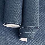 Haimin Fabric Wallpaper Textured Contact Paper (24in X 393in) Navy Blue Grasscloth Wallpaper Peel and Stick Faux Linen Wall Paper Self-Adhesive Vinyl Looks Like Woven Straw